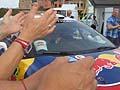 Suggestivi momento dellarrivo della Citroen racing di Hirvonen al Rally WRC in Sardegna. Foto by Automania